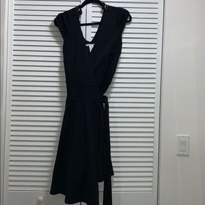 DVF black wrap dress with beautiful details